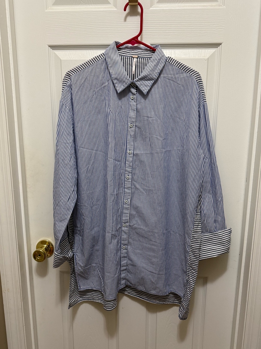 Free People Blue & White Striped Button-Down Shirt - Size M